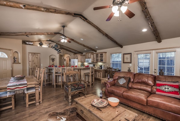 Cool Tiles at Cowboy Cabin - Plush comfort and classic wooden floors will feel wonderful on your weary feet after a long day of hiking, shopping, or skiing.