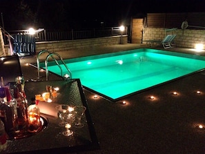 swimming pool  by night  