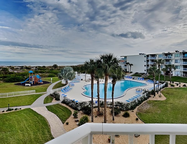 Colony Reef 2307| Balcony View - Pool Area