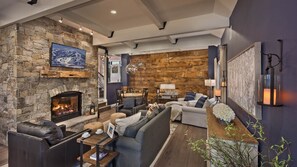 Great room with fireplace