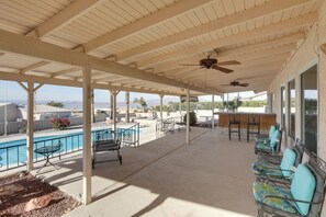 Patio Area | Outdoor Dining | Private Pool | Lake & Mountain Views