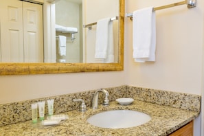 Get ready for your day in the bathroom.