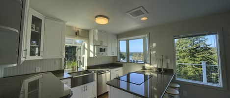 Granite kitchen with farmhouse sink