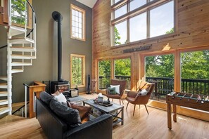 Natural light pours into the living room from the big north facing windows.