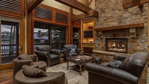 Large great room with fireplace