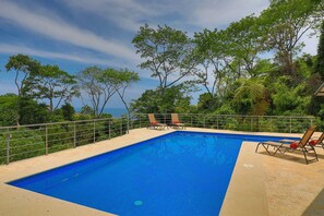 Large pool, oceanview -- so close you can hear the waves crashing.