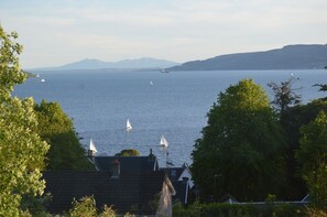 The view from bedroom one with Arran in the distance