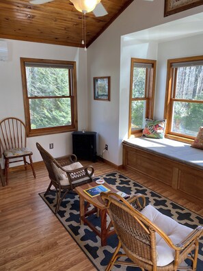 Window seat and sitting area off kitchen