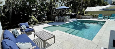 Take a dip in the saltwater pool, relax or fire up the grill.