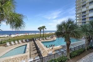Private Balcony overlooking the pool and the Gulf of Mexico