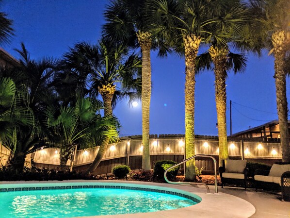 Your private oasis is just one block from the beach!
