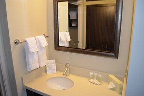 Get ready for your day in the bathroom.