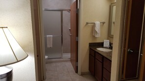 Get ready for your day in the bathroom.