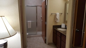 Get ready for your day in the bathroom.