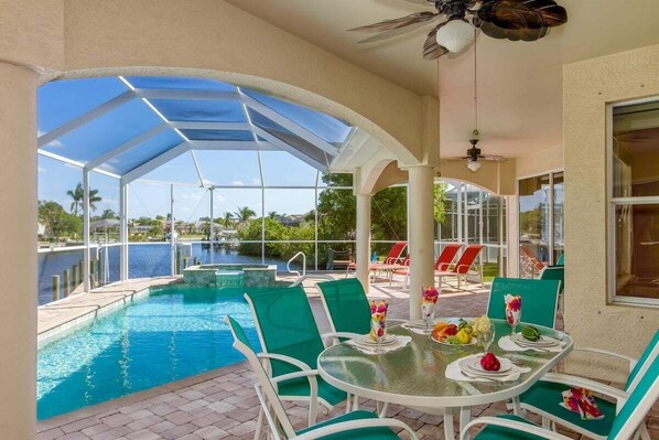Al Fresco Dining under Covered Lanai with Fantastic Water Views