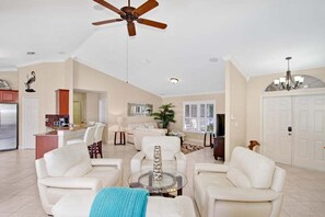 Open Layout with Living Room, Kitchen, Sitting Area as One