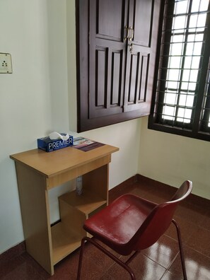 Work table in the bedroom.