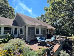 Back Patio with Table, Sitting area, and Gas Fire Pit