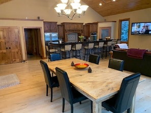 Great Room / Kitchen with table that seats 8-10.
