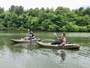 Enjoy kayaking in the 5 acre lake. 