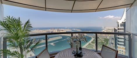View from our terrace - stunning sea + Burj A Arab view 