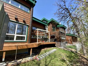 East, view of deck, BBQ, pergola