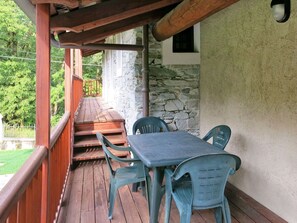 Property, Room, House, Building, Cottage, Table, Furniture, Porch, Real Estate, Wood