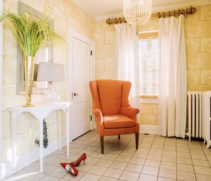 Enter through the front door into the foyer. 
