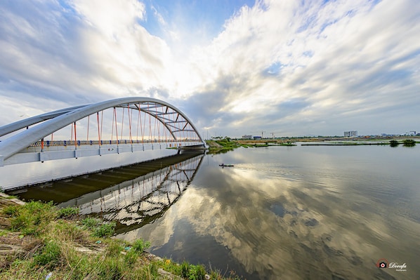 Coco river and Coco bridge is 5 minutes walking from the bungalows