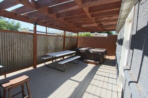 Back Deck with Hot Tub and BBQ grill