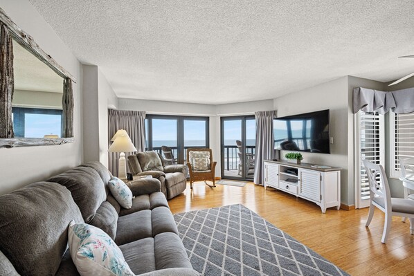 Relax in a beautifully remolded oceanfront condo for vacation.