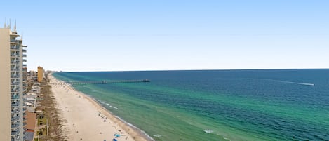 Vue sur la plage ou l’océan