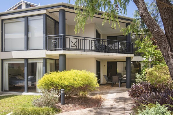Exterior view (apartment is on the ground floor)