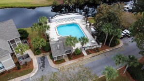 Aerial Shot of Community Pool