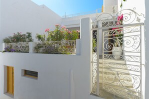 The traditional iron wrought welcoming door