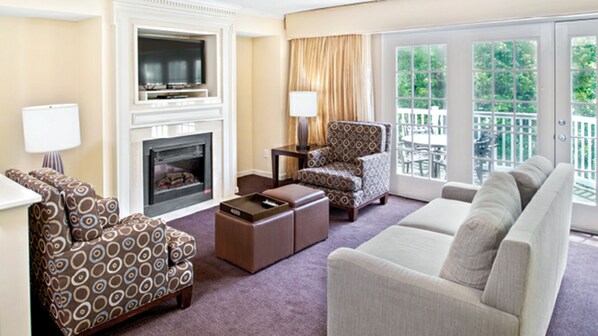 These units have 2 living rooms with sleeper sofas. Furnishings & decor may vary
