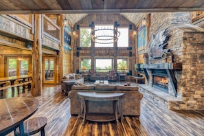 Gorgeous living room with comfortable seating and cozy fireplace!