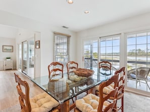 Dining Table with Water Views at 32 Lands End