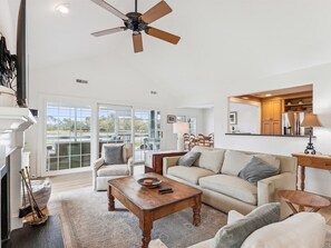 Living Room with Water Views at 32 Lands End