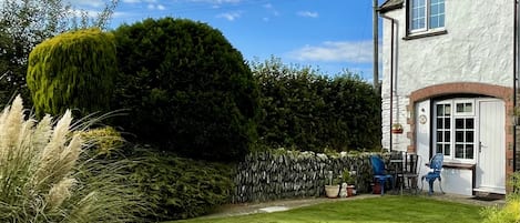 Sunny courtyard and garden 