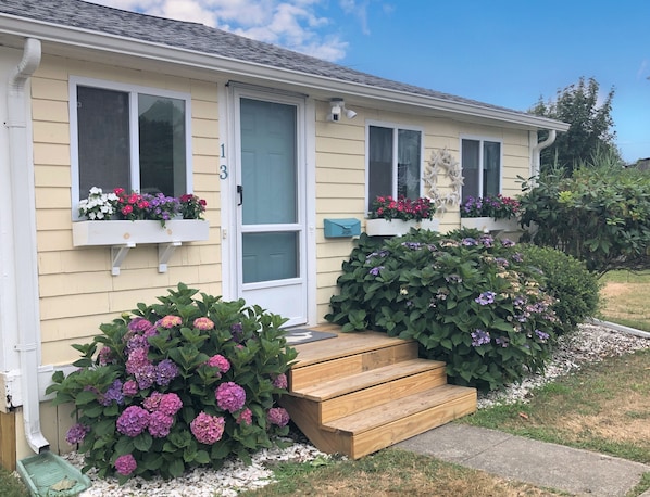 Our 1940's cottage in full bloom.