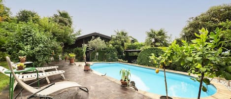 Water, Plant, Sky, Swimming Pool, Building, Tree, Shade, Outdoor Furniture, Leisure, Arecales