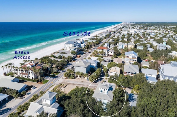 Aerial Showing Distance to Beach Access, Seaside
