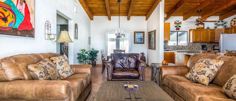 Family room with pullout sofa and Smart TV