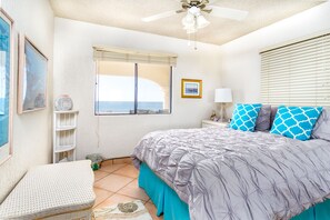 Bedroom No. 2 with Queen sized bed and ocean views