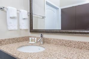 Get ready for your day in the bathroom.