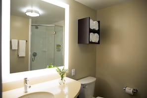Get ready for your day in the bathroom.
