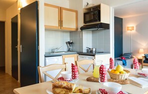 Curb your appetite by indulging on a snack in your kitchenette!