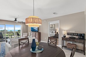 Open Floor Plan for great conversations throughout the Living Room, Dining Room & Kitchen