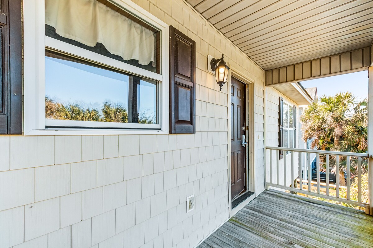 Oceanfront home with private beach access, screened porch & large deck